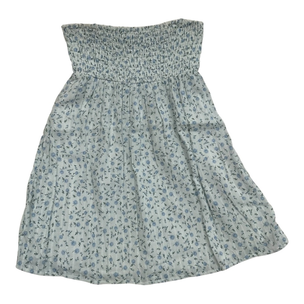 BP White Floral Smocked Strapless Dress - Size Small